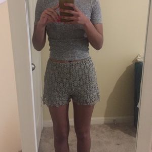 Light green crochet shorts