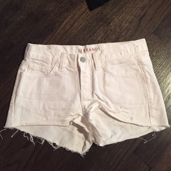 J Brand white jean shorts