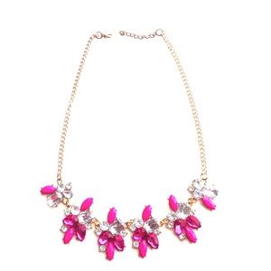 Pink, Gold, & Crystal Statement Necklace