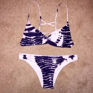Tie-dye two piece swim suit