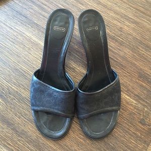Coach - black leather sandals