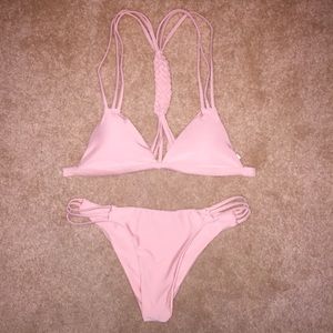 Light pink two piece swim suit