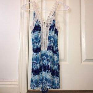 Blue Tye-Dye Crotchet Romper