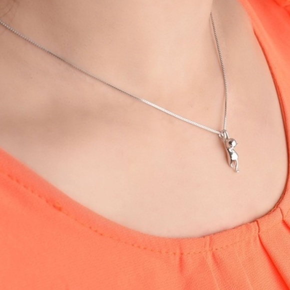 .925 Silver Kitty Cat Pendant - Picture 2 of 3