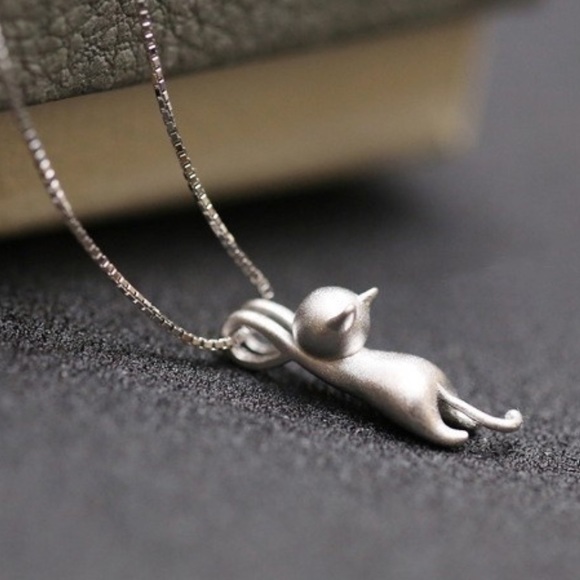 .925 Silver Kitty Cat Pendant - Picture 3 of 3