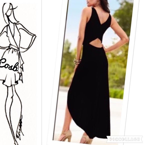 1 Left! Black High Low Dress w/Open Back - Picture 3 of 3