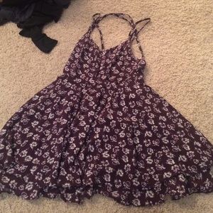 urban outfitters purple dress with floral designs
