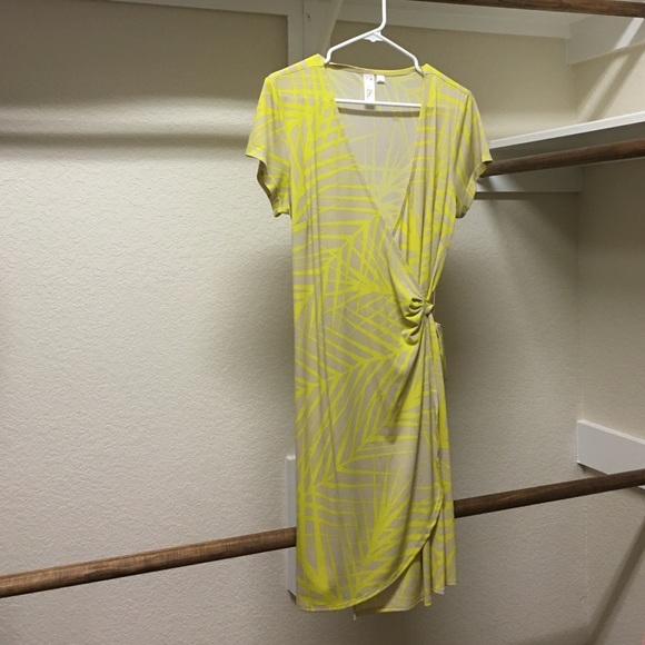 Tan and Yellow Wrap dress