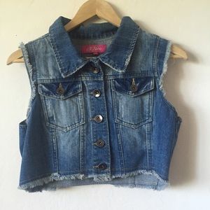 Blue denim vest