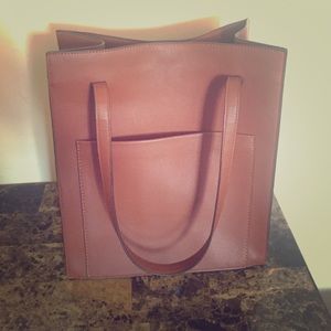 Faux Brown Leather Tote