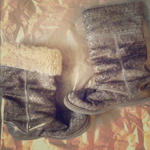 Silver COACH "UGG style" boots