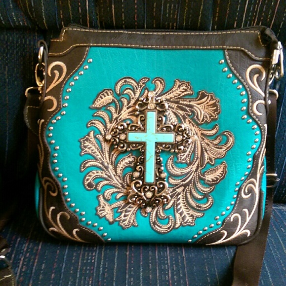 Teal and Brown- Montana West Purse