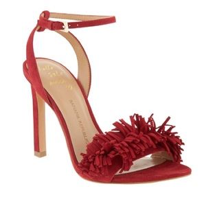 Banana Republic Ankle Strap Heel with Fringe (red)