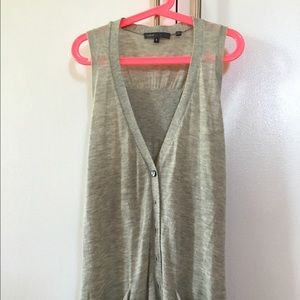 Lightweight cashmere very long vest