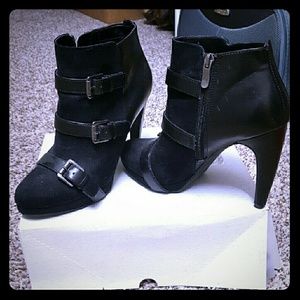 Black boots with high heels