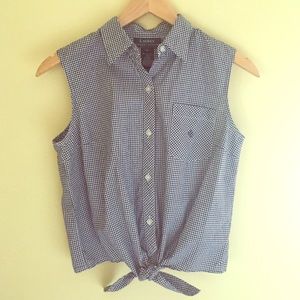 Ralph Lauren checkered button up blouse