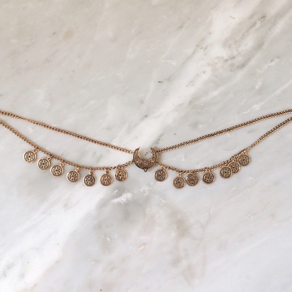 LAST ONE Gypsy Coin Choker Necklace in Gold - Picture 3 of 3