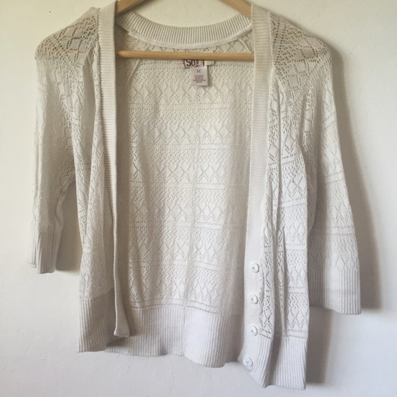 White cardigan
