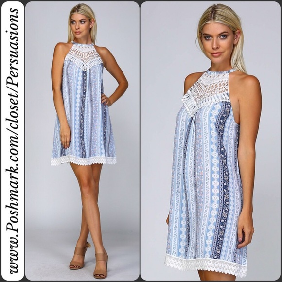 LAST ONE‼️ Boho Crochet Appliqué A-Line Dress - Picture 3 of 4