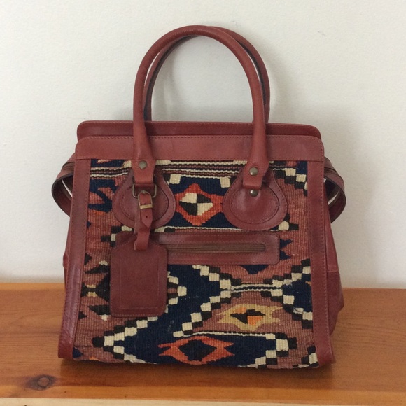 Vintage Aztec southwestern tribal print bag Boho