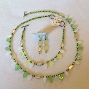 FINAL SALE PRICE Handmade OOAK Iridescent Glass Bead Jewelry Set