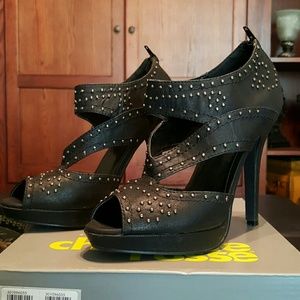 Charlotte Russe Black Studded Heels