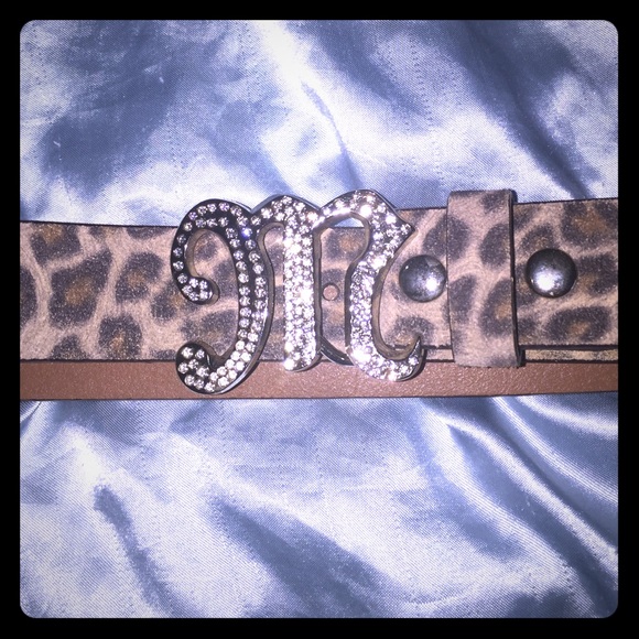 Miss Me leopard print belt