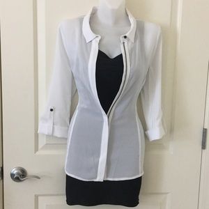 Tahari small blouse shirt white dress shirt