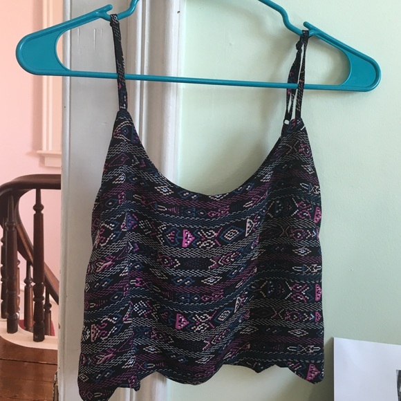 Pax sun black tribal print top