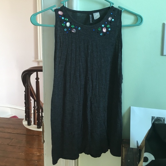 Grey and sparkly top