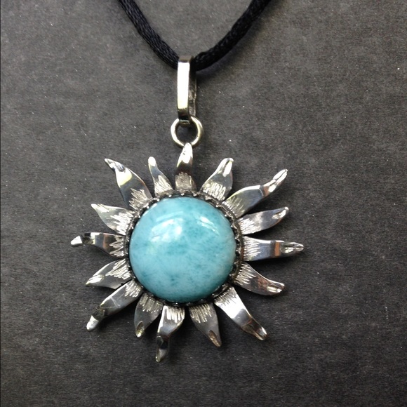 Larimar Sterling Silver .925 Pendant - Picture 2 of 4