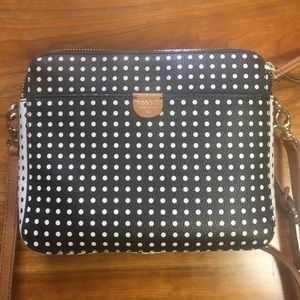 Polka Dot Fossil Shoulder Handbag