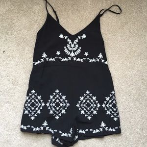 Forever 21 Black Embroidered Romper