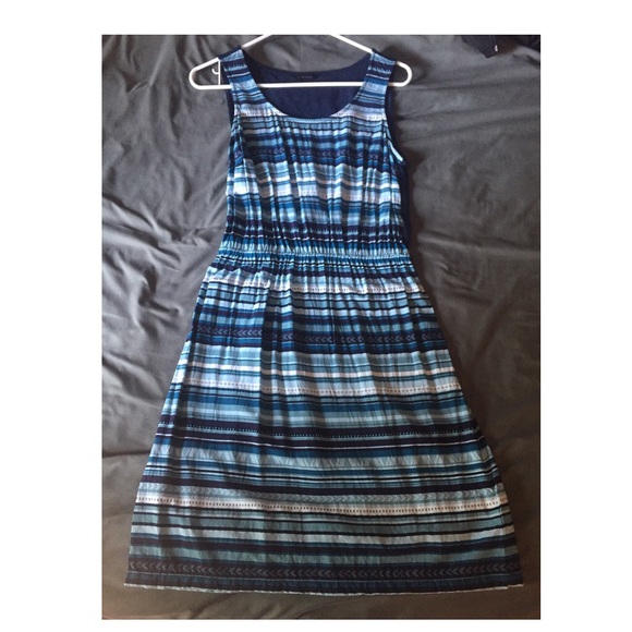 Blue striped sun dress