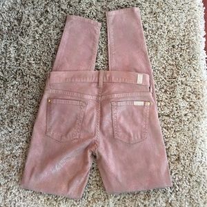 7 for all mankind pink Python print grey jeans