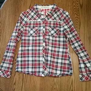 Red white and blue plaid long sleeve