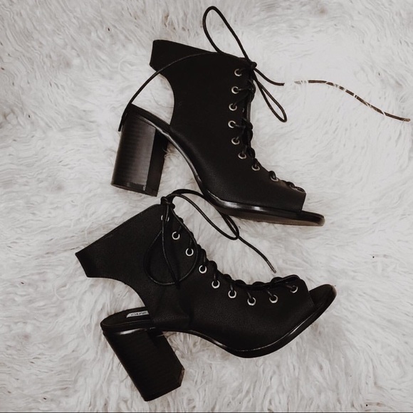 Black lace up heels