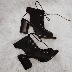Black lace up heels