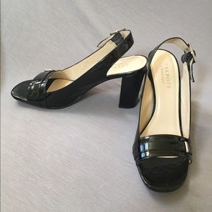Talbots black open toed heels