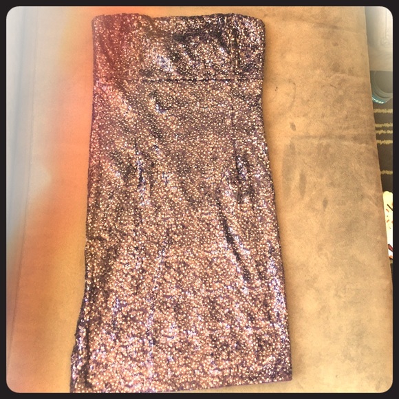 Alice + Olivia sequin purple strapless mini dress