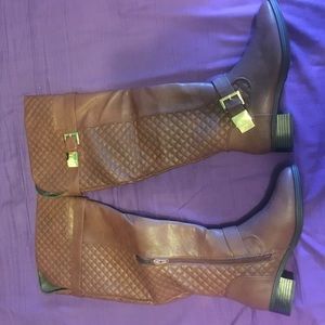Brown knee high boots