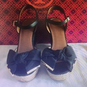 Tory Burch black Penny wedge