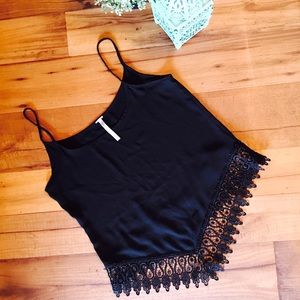 Black Top with Lace on botton