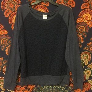 Dark blue cheetah print long sleeve shirt VS PINK