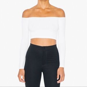 White off shoulder crop top