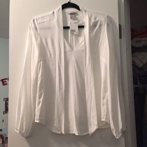 White tie neck blouse