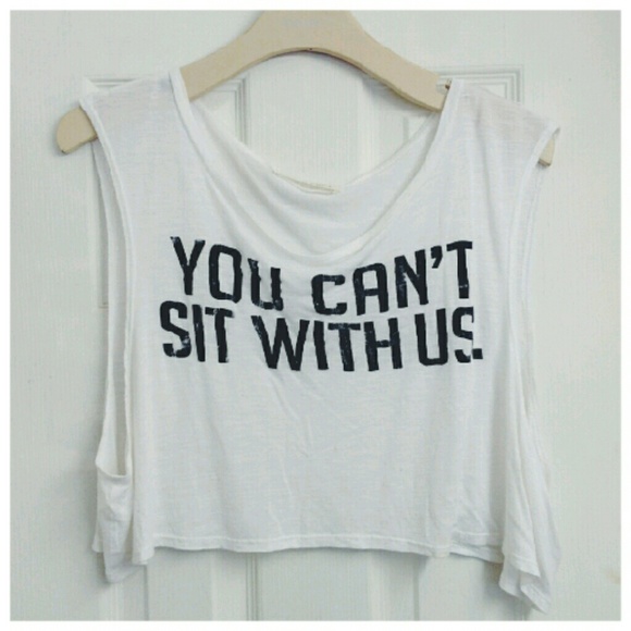 🚫SOLD🚫 you can't sit with us crop top - Picture 2 of 5