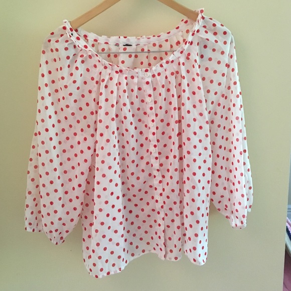 Cute red and white polka dot blouse - Picture 1 of 2
