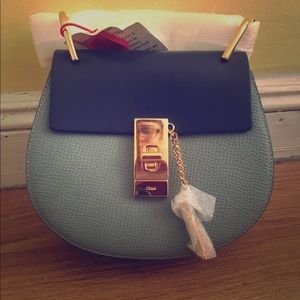 Chloé Mini Drew Crossbody Bag in Rainy Blue