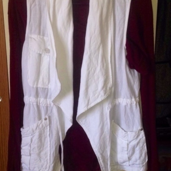 Anthropologie white utility vest
